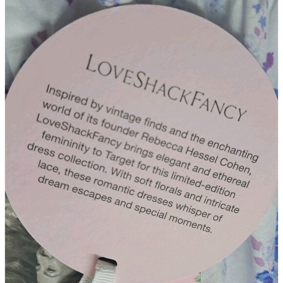 NWT LoveShackFancy x Target Gemma Dress Women's Medium White Maxi Floral Cottage - Picture 11 of 14